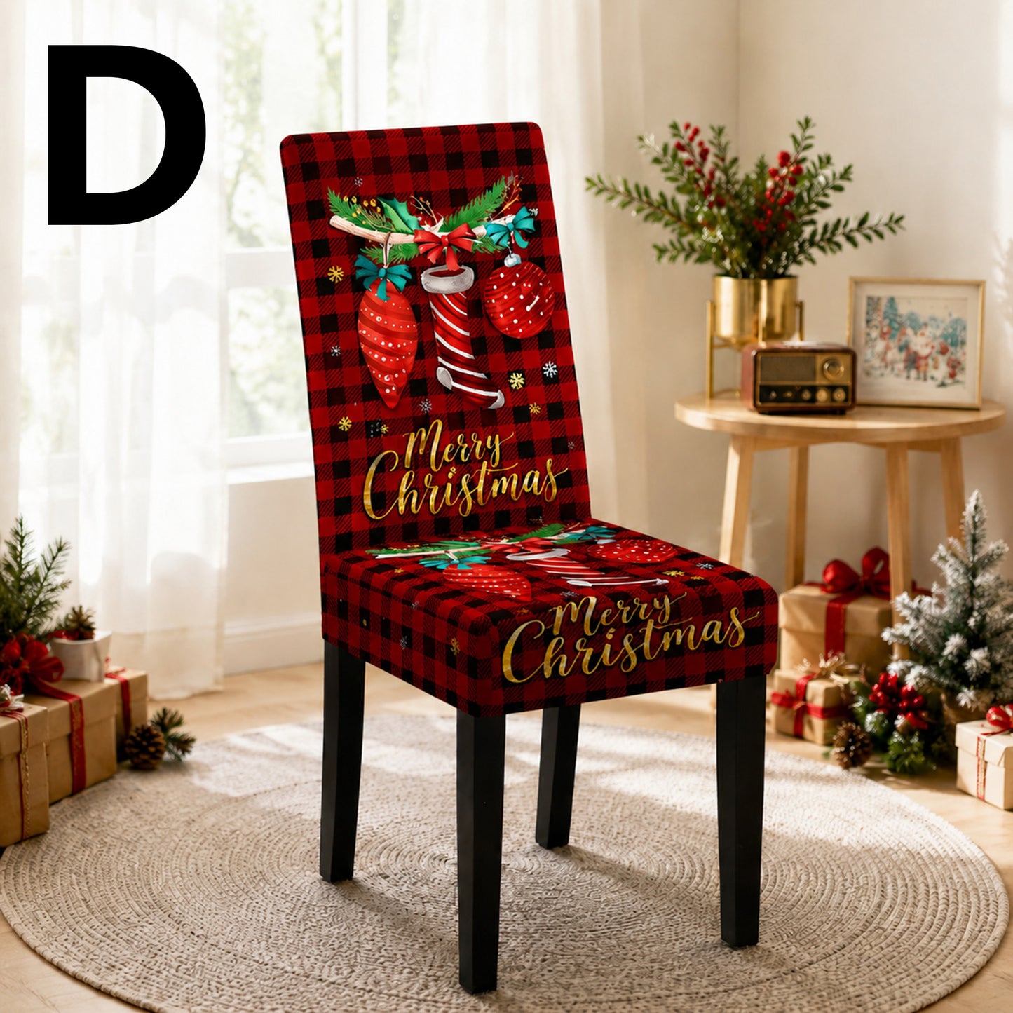 Stretch Christmas Dining Chair Covers, Chair Protector Slipcovers
