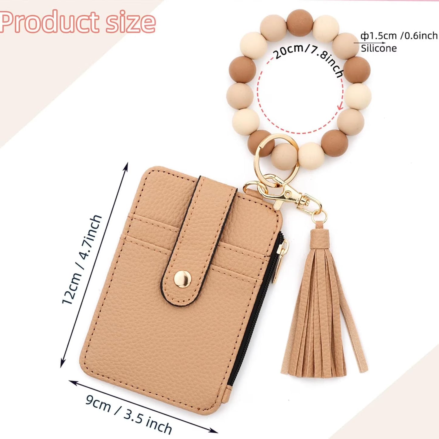 Wallet Silicone Keychain Silicone Bead Bracelet