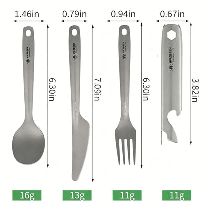 Pure Titanium 4 Sets Outdoor Camping Tableware Tool
