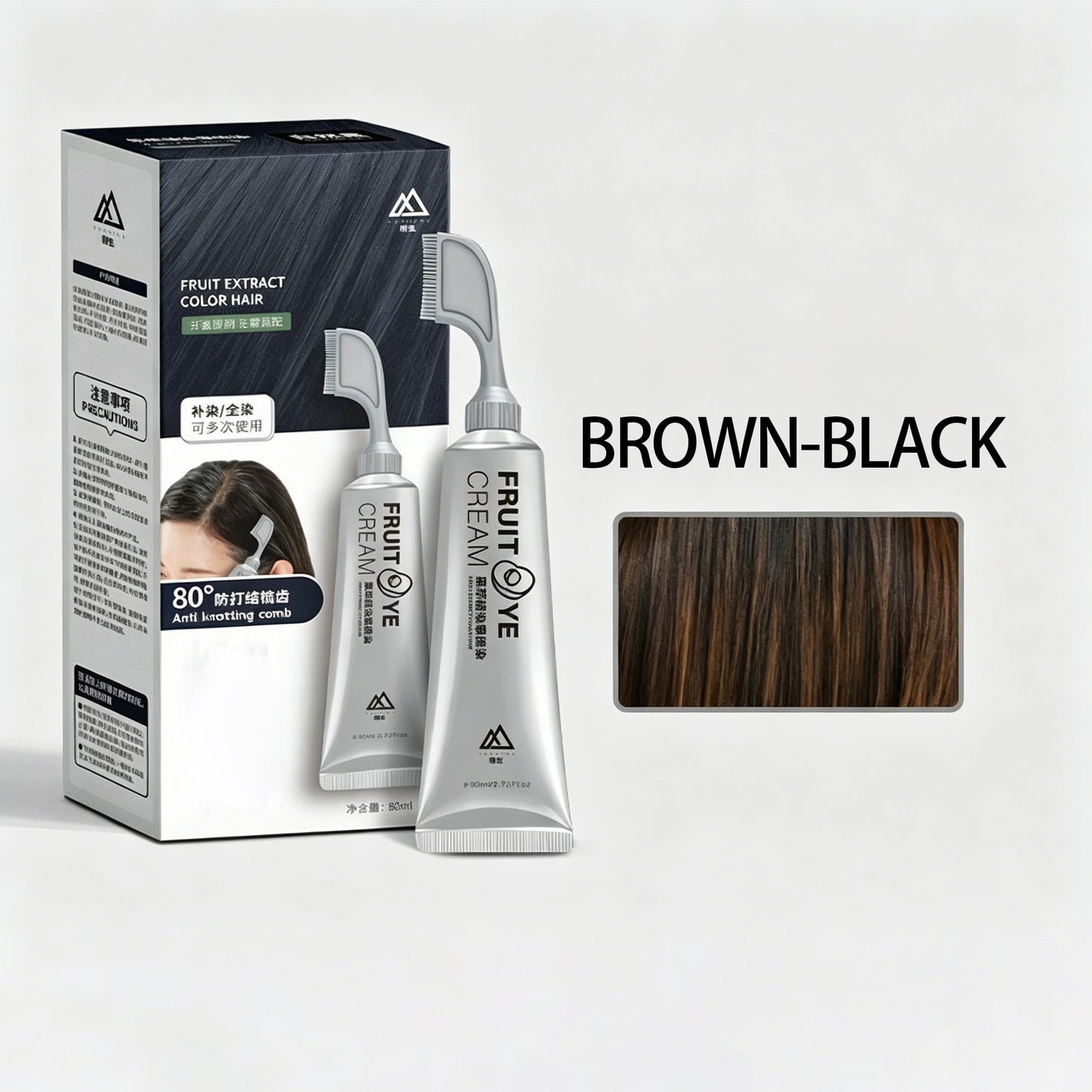 Fruit Essence Hair Dyeing Comb,Plant Extract Hair Dye Essence,Hair Dye Cream With Comb