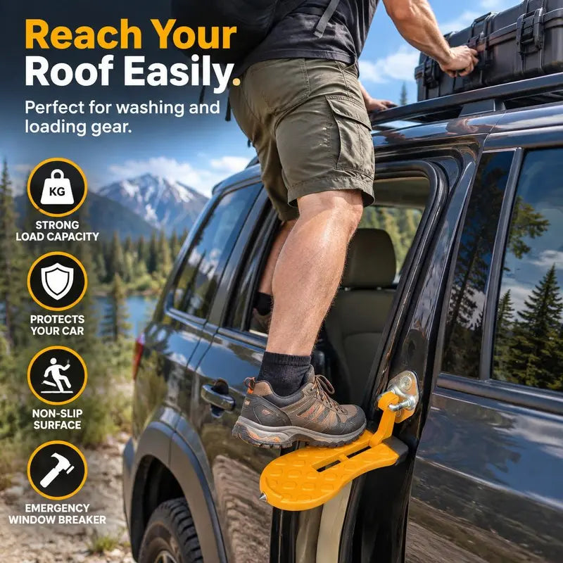 Car Door Step Pedal, Foldable Universal SUV Roof Access Ladder