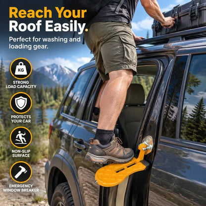 Car Door Step Pedal, Foldable Universal SUV Roof Access Ladder