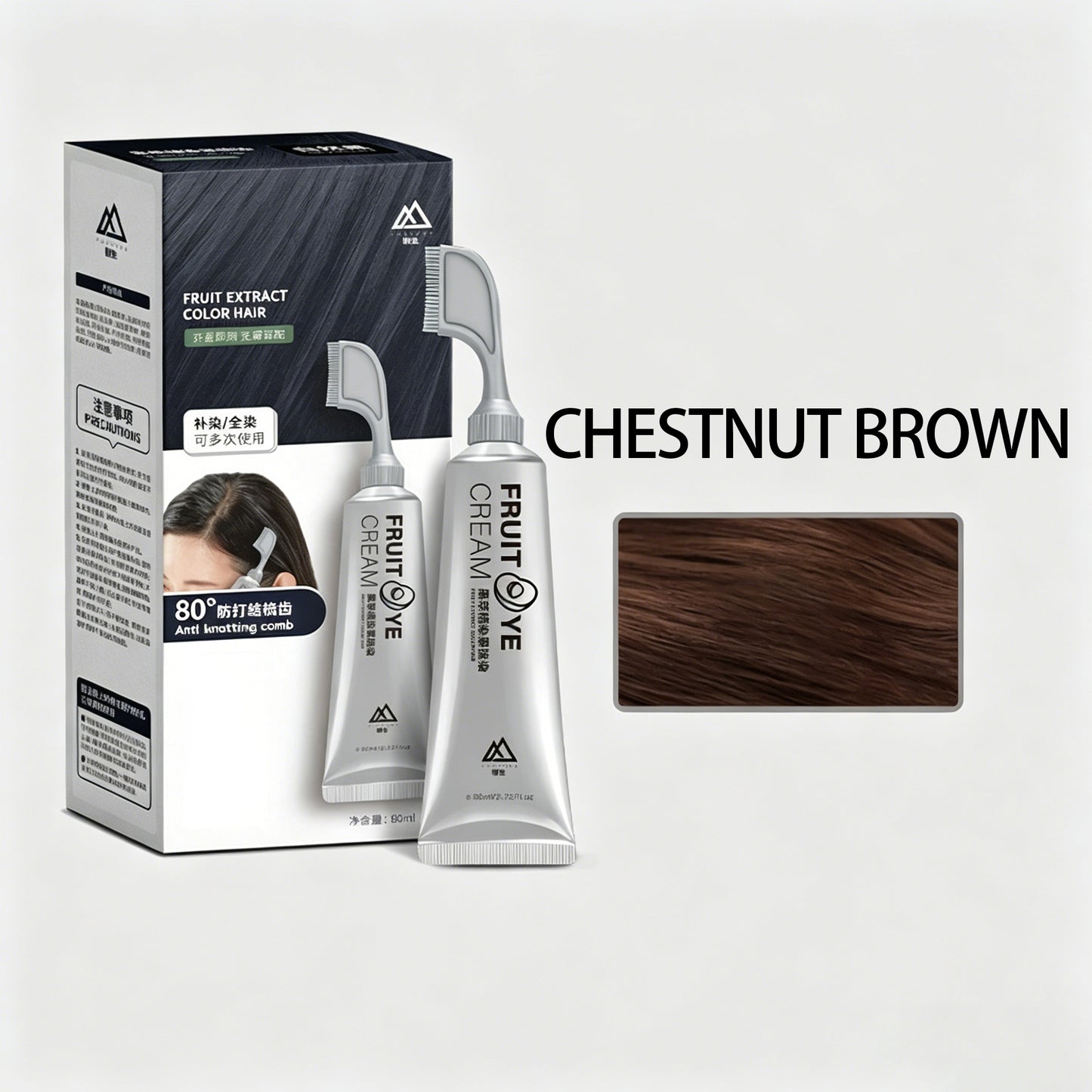 Fruit Essence Hair Dyeing Comb,Plant Extract Hair Dye Essence,Hair Dye Cream With Comb