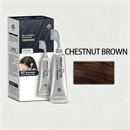 Fruit Essence Hair Dyeing Comb,Plant Extract Hair Dye Essence,Hair Dye Cream With Comb
