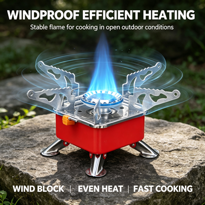 Portable Propane Gas Camping Stove,2800W Collapsible Windproof for Outdoor Cooking, Backpacking, Hiking and Picnic