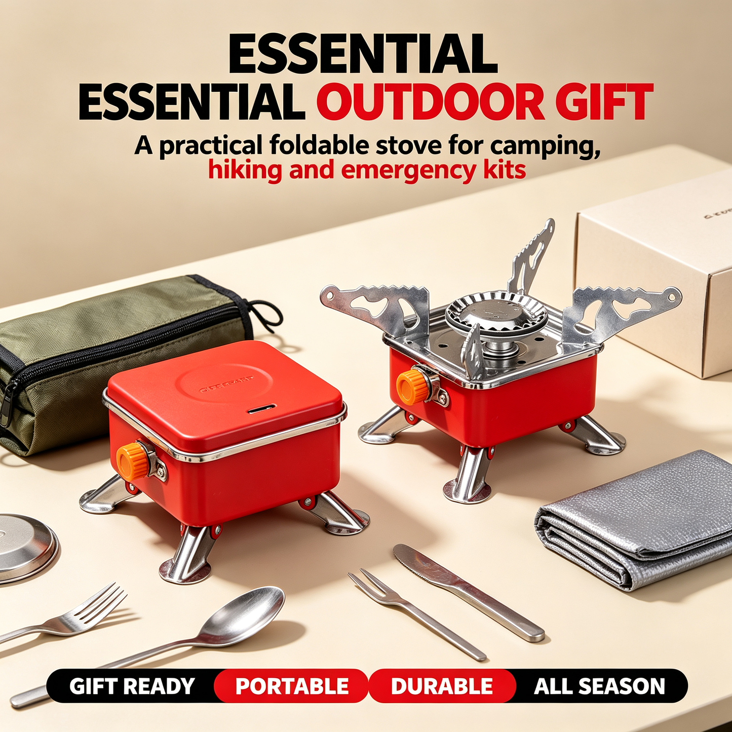 Portable Propane Gas Camping Stove,2800W Collapsible Windproof for Outdoor Cooking, Backpacking, Hiking and Picnic