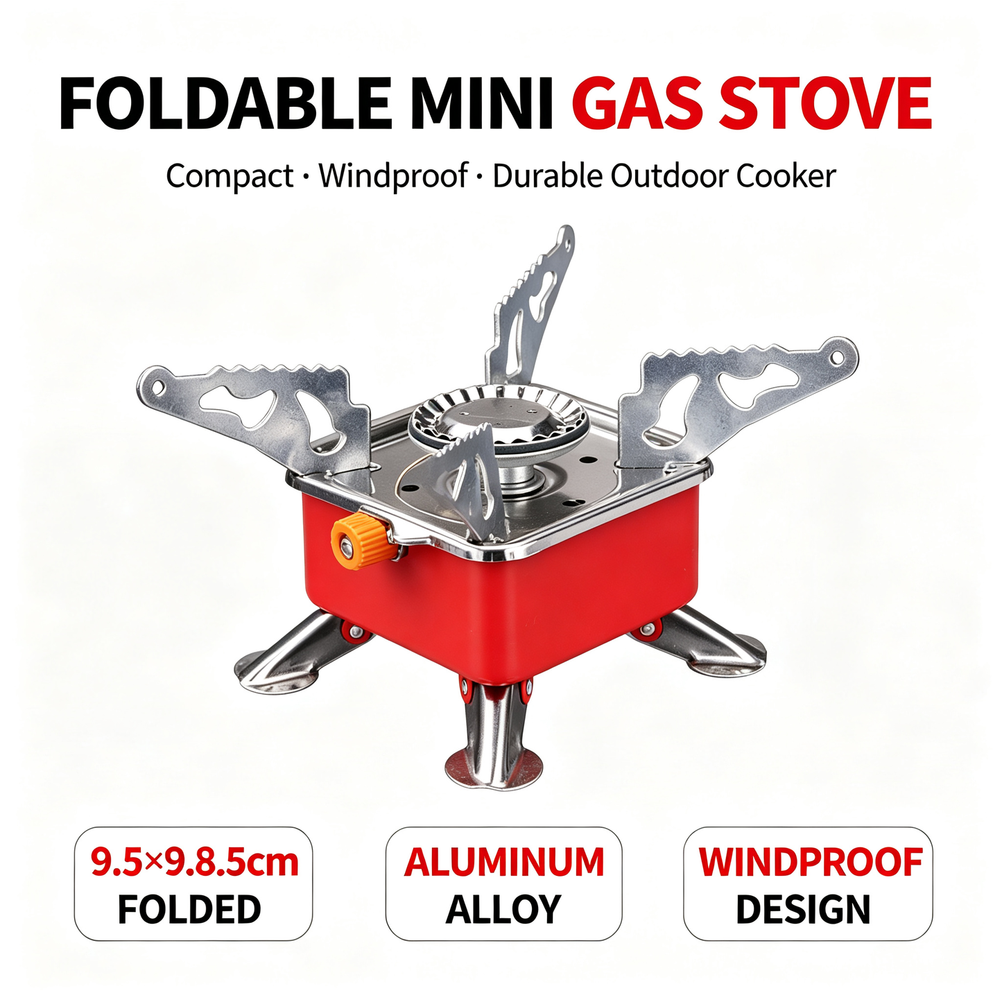 Portable Propane Gas Camping Stove,2800W Collapsible Windproof for Outdoor Cooking, Backpacking, Hiking and Picnic