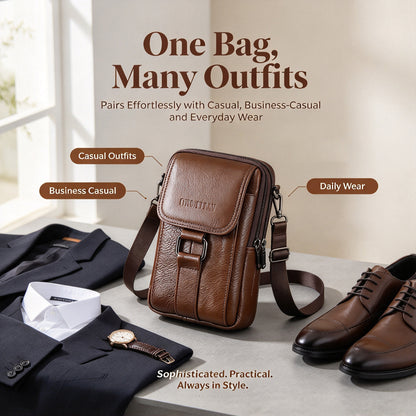 Genuine Leather Crossbody Bag, Messenger Bag Cell Phone Purse