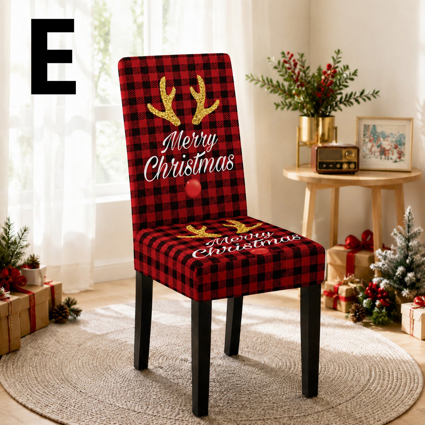 Stretch Christmas Dining Chair Covers, Chair Protector Slipcovers