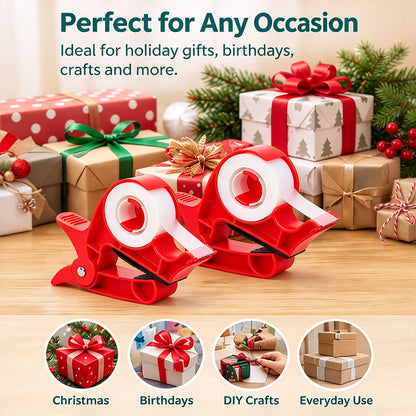 Set of 2 Table Clamps – Adjustable Wrapping Paper Clamps with Gift Wrap Tape Dispenser