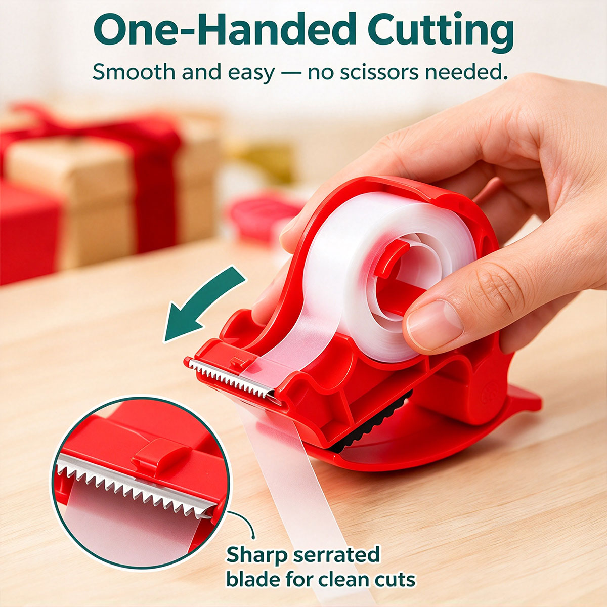 Set of 2 Table Clamps – Adjustable Wrapping Paper Clamps with Gift Wrap Tape Dispenser