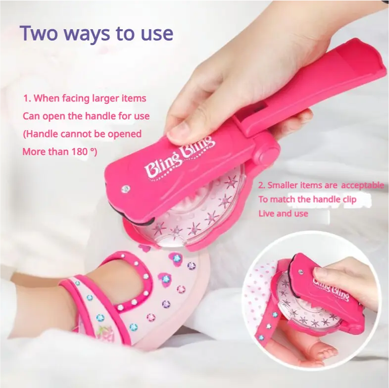 No-Heat Hair Gem Stamper (360 Glitter Diamonds) - DIY Bling Styling Tool for Girls