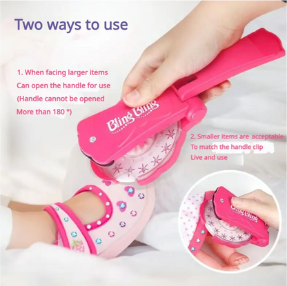 No-Heat Hair Gem Stamper (360 Glitter Diamonds) - DIY Bling Styling Tool for Girls