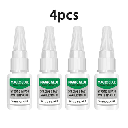 4pcs Unique Universal Super Glue Strong PlasticGlue - Instant Fix ClearGlue Liquid, Waterproof
