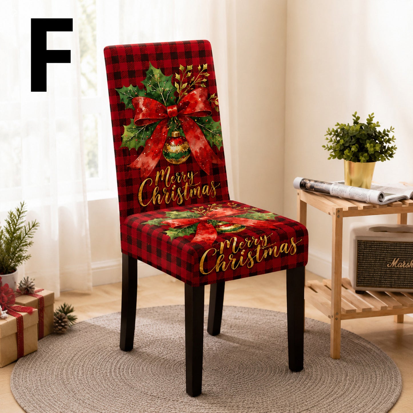 Stretch Christmas Dining Chair Covers, Chair Protector Slipcovers
