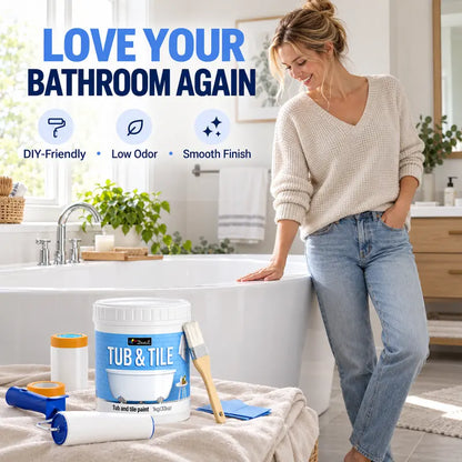 Tub and Tile Paint Refinishing Kit with Hardener