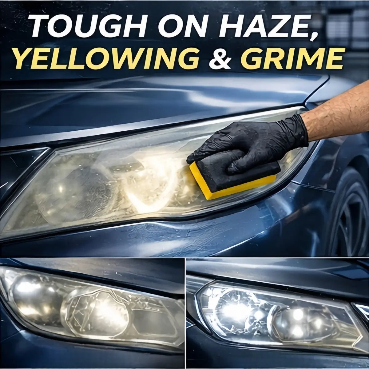 Automotive Headlamp Restoration Fluid Oxidized and YellowedAutomotive Headlamps