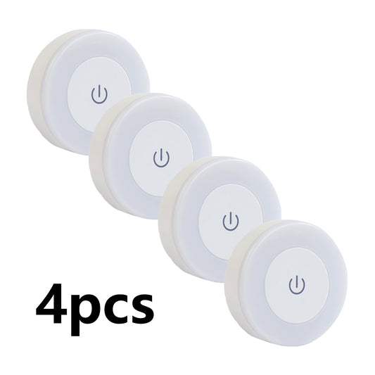 4Pcs Minimalist LED Touch Sensor Switch Light, 3-Level Adjustable , Suitable for Walls, Closets, Kitchens, Under cabinets, and countertops.
