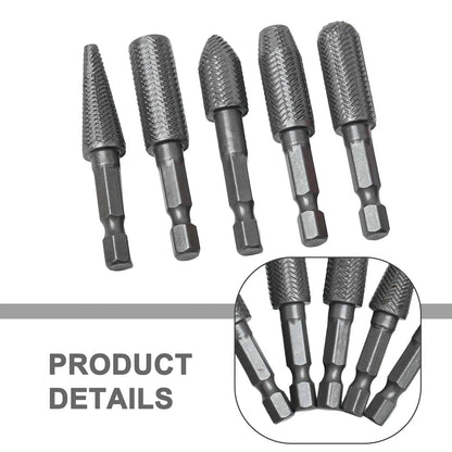 1/4 Inch Hex Shank Rotary Rasp Drill Bits for Steel Milling and Shaping