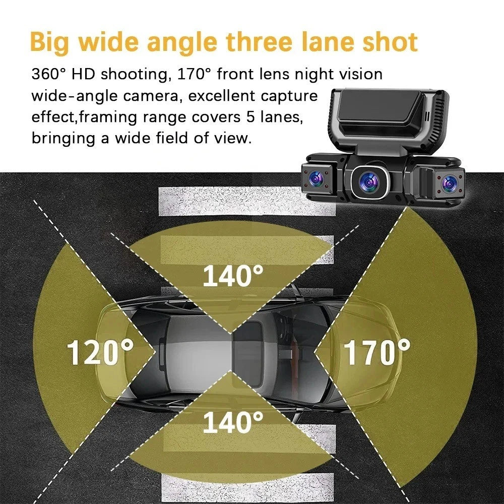 1080P FHD 360 Degree car Dash cam Wireless- Dash Cam Front and Rear