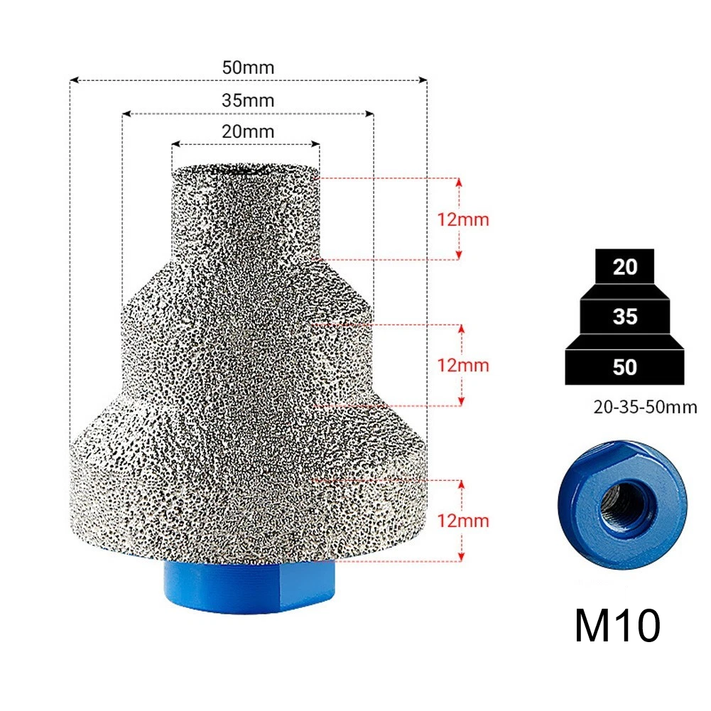 20-35-50mm Step Drill Bit Beveling Chamfer Bits Straight Flute For tiles marble