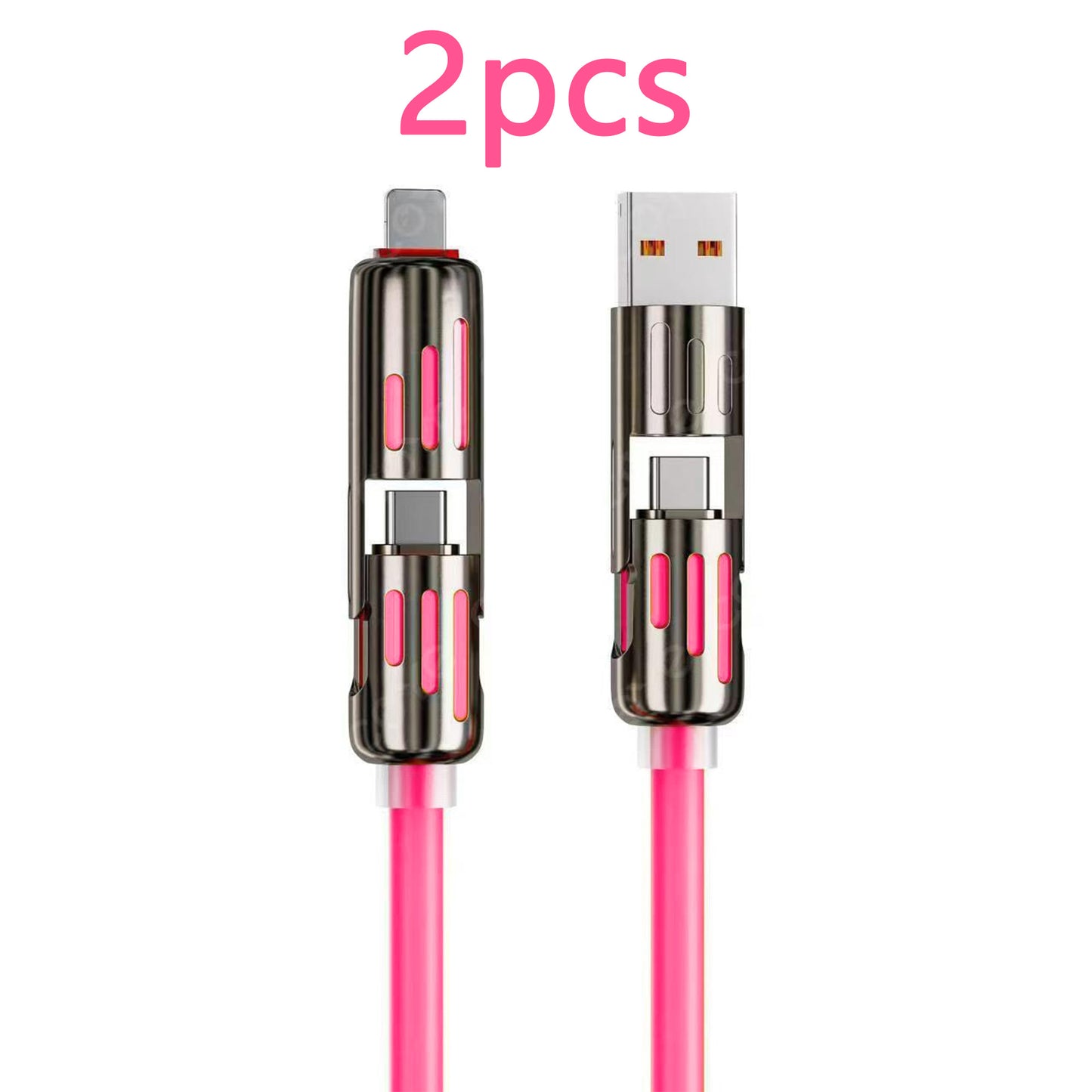 240W 4 in 1 Charging Cable 3.3 FT Chubby with Light