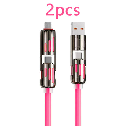 240W 4 in 1 Charging Cable 3.3 FT Chubby with Light