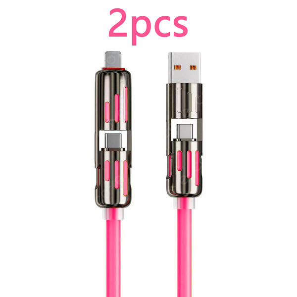 240W 4 in 1 Charging Cable 3.3 FT Chubby with Light