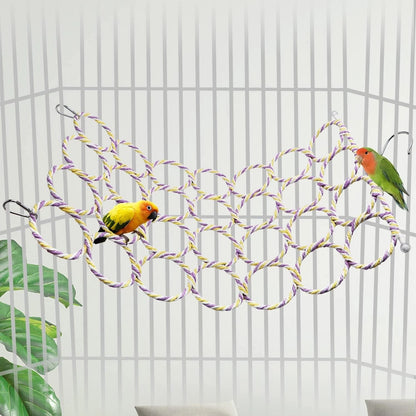 Bird Rope Climbing Ladder Parrot Hanging Swing Perch for Parakeets Cockat