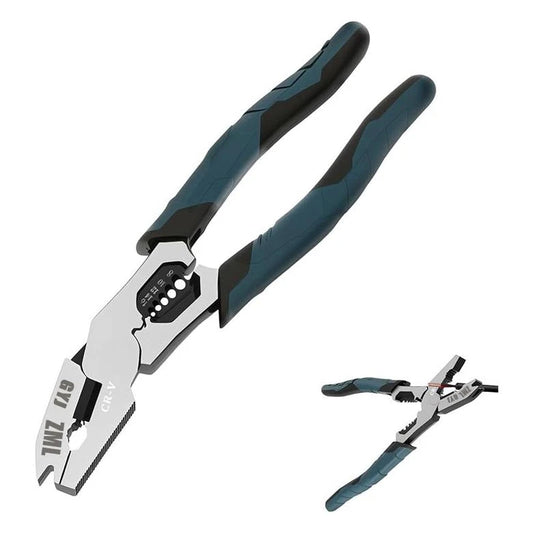 6-In-1 Multi-Function Wire Stripper Pliers CR-V Steel Diagonal Cutters