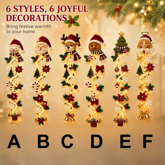 Glowing Christmas Door Hanger, Lighted Christmas Door Hanger