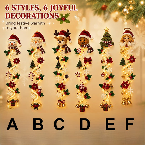 6 Styles Glowing Christmas Door Hanger, Lighted Christmas Door Hanger