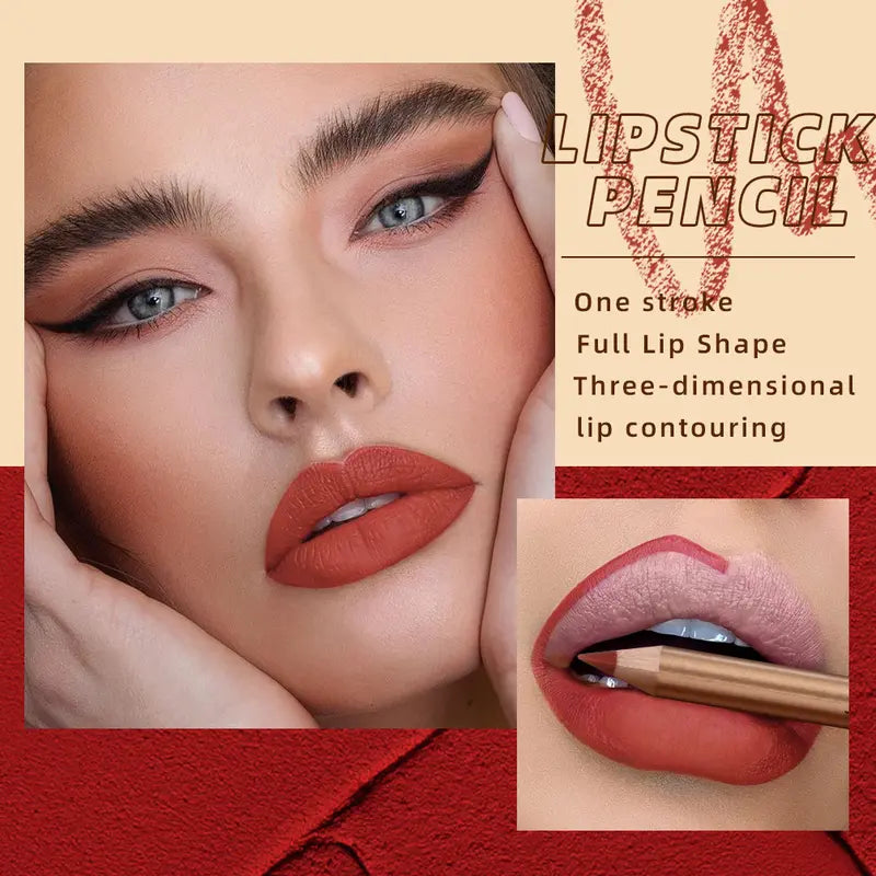 Qibest 12 Colors Lip Liner Set Matte Waterproof Smooth