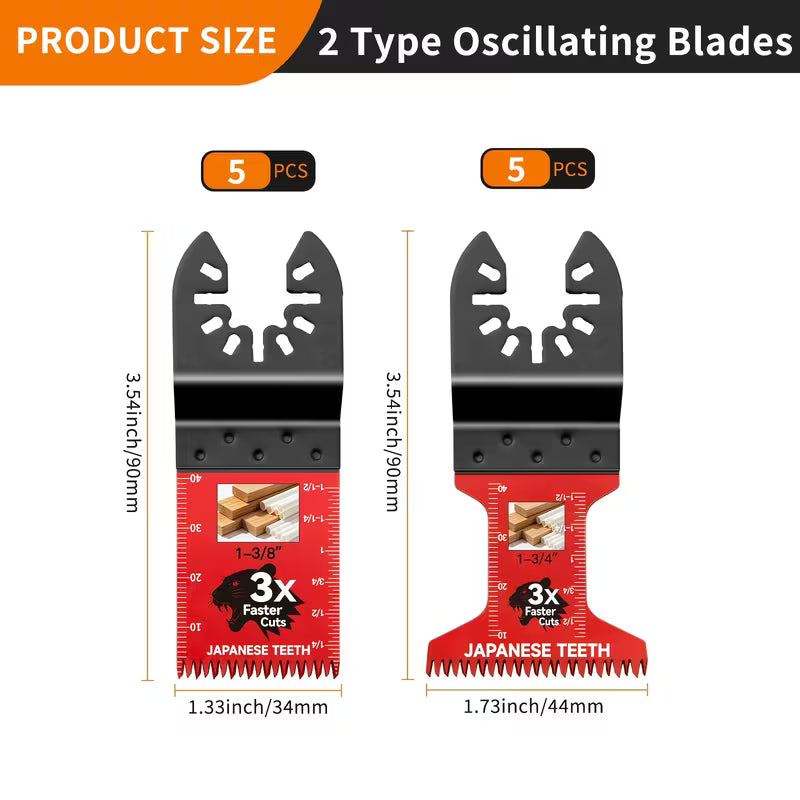 10 Pcs Professional Japanese Teeth Fast Cutting Oscillating Blade