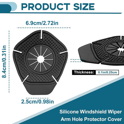 4PCS Car Wiper Arm Hole Protector, Silicone Windshield Wiper Dust Cover