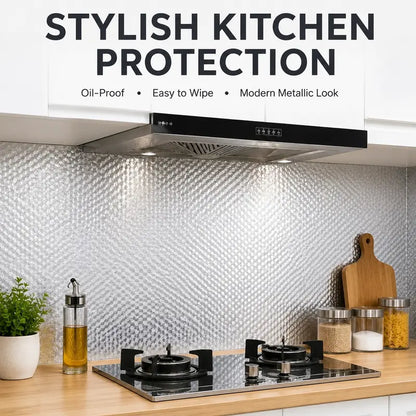 Self-Adhesive Aluminum Foil Kitchen Backsplash Wallpaper