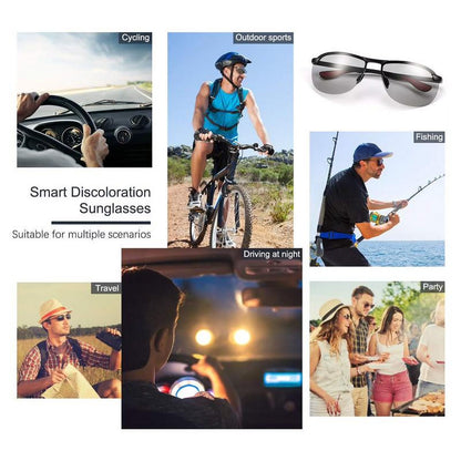Photochromic Polarized Chameleon Sunglasses For Men Night Vision Driving Anti-Glare Eyewear