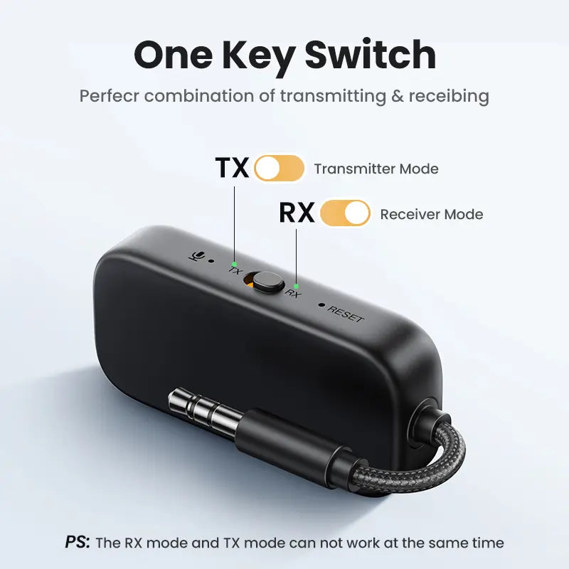Bluetooth 5.2 3.5mm Audio Transmitter/Receiver Adapter for Airpods or Headphones