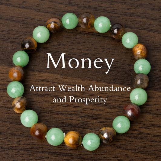 Money Attraction Bracelet with Green Aventurine & Tiger Eye