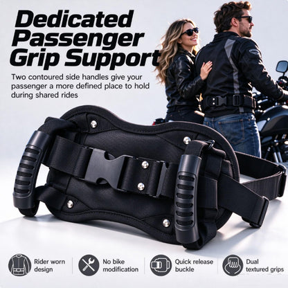Motorcycle Waist Safety Belt with Handles, Motorcycle Passenger Pillion Grab Handles