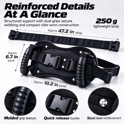 Motorcycle Waist Safety Belt with Handles, Motorcycle Passenger Pillion Grab Handles
