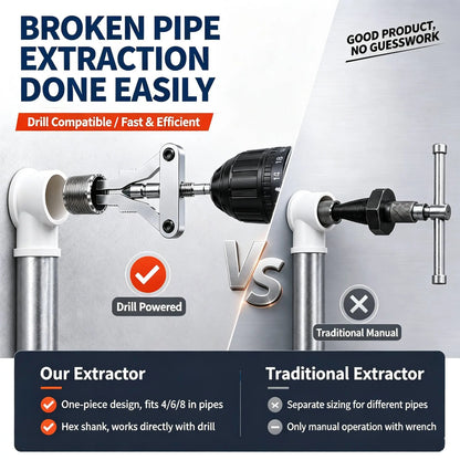 Universal Broken Pipe Extractor for 1/2", 3/4", and 1" Pipes