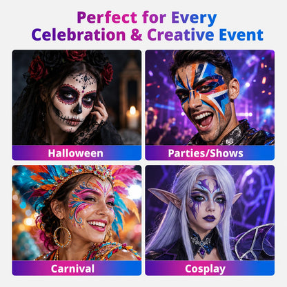 20 Colors Oil-Based Face & Body Paint Set for Adults