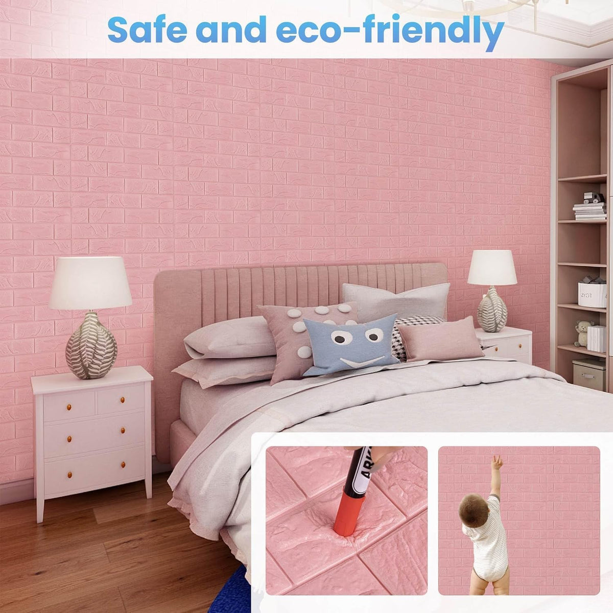 10 Pcs 3D Brick Wall Panels Peel and Stick Tile - Stick on Backsplash Tiles