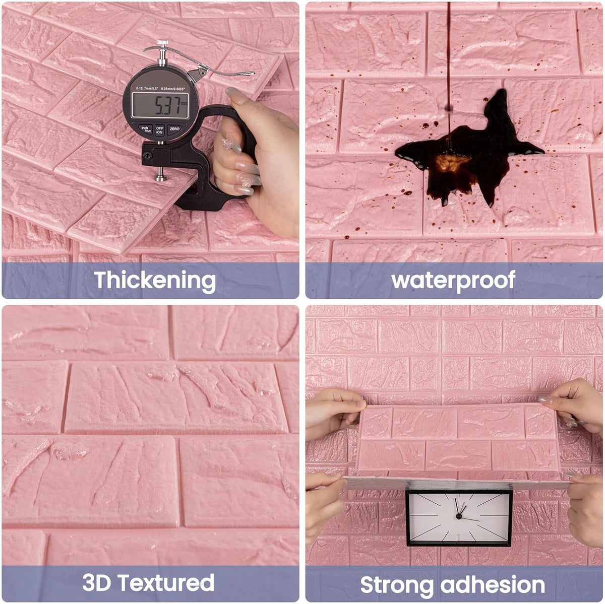 10 Pcs 3D Brick Wall Panels Peel and Stick Tile - Stick on Backsplash Tiles