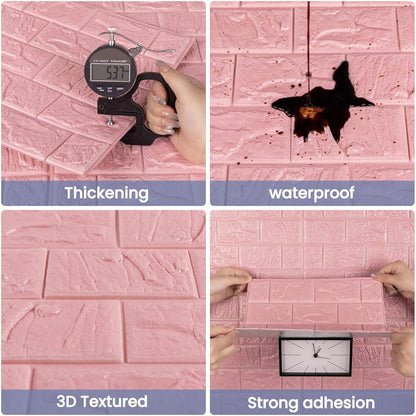 10 Pcs 3D Brick Wall Panels Peel and Stick Tile - Stick on Backsplash Tiles
