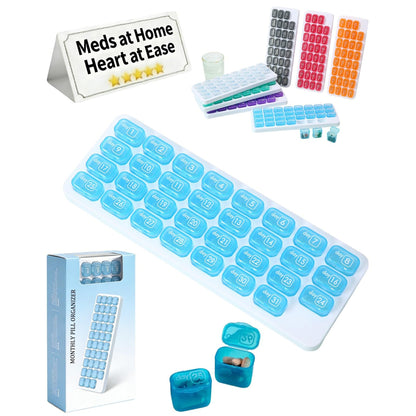 31 Day Monthly Pill Organizer Holder with Removable Medication Pods