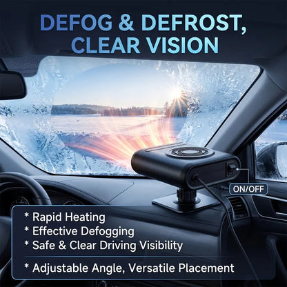 Portable Windshield Defogger And Defroster Fast Heating & Cooling Fans with Car Plug Plug