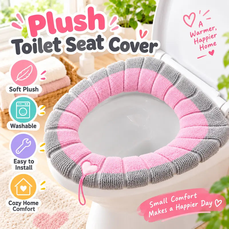 Plush Toilet Seat Covers, Soft Thick Chenille Toilet Seat Cushion