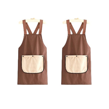 Apron with Detachable Towel and Pockets,Cross-Back Design, Waterproof Lightweight Fabric